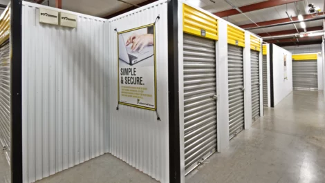 Interior units at self storage facility