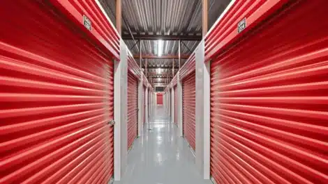 Interior units at self storage facility