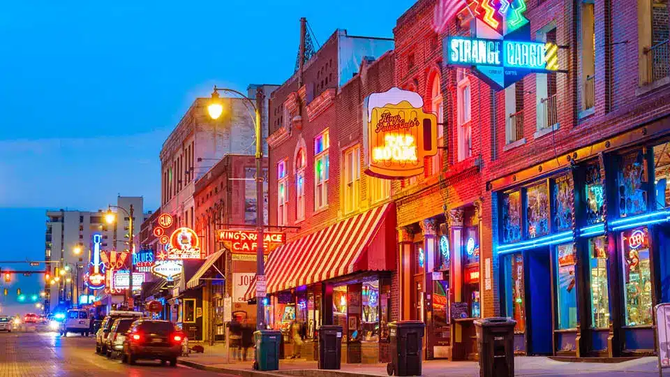 Beale Street in Memphis, TN near Mini Mall Storage