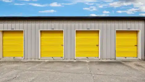 Row of units at self storage facility