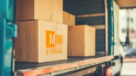 Mini Mall Storage moving truck and moving boxes