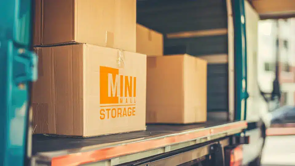 Mini Mall Storage moving truck and moving boxes