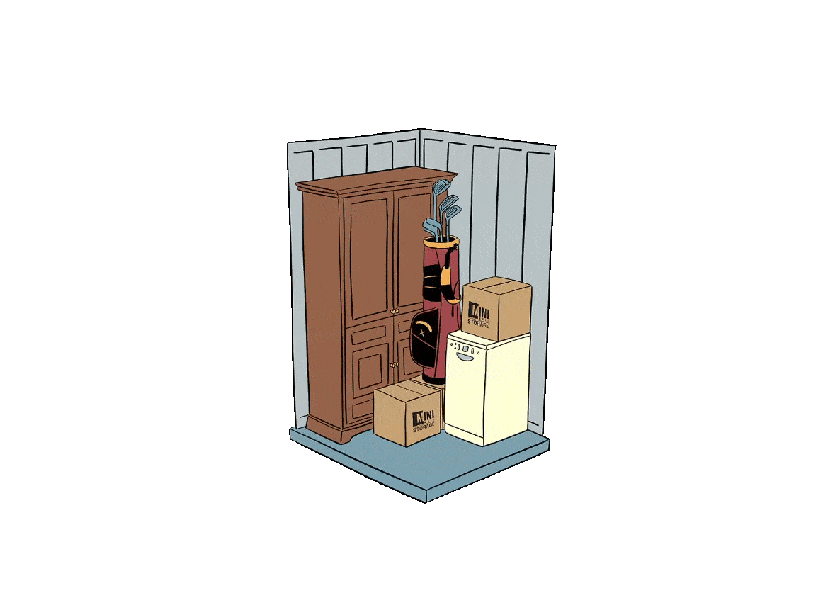 various storage unit sizes available at Mini Mall Storage